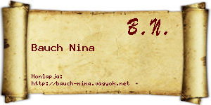 Bauch Nina névjegykártya